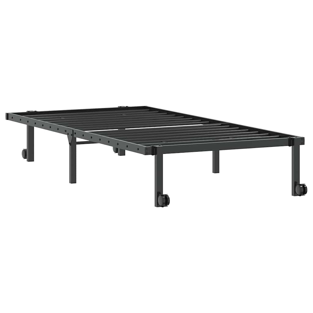 Estrutura de cama sem colchão Dobrável 90x200 cm aço preto