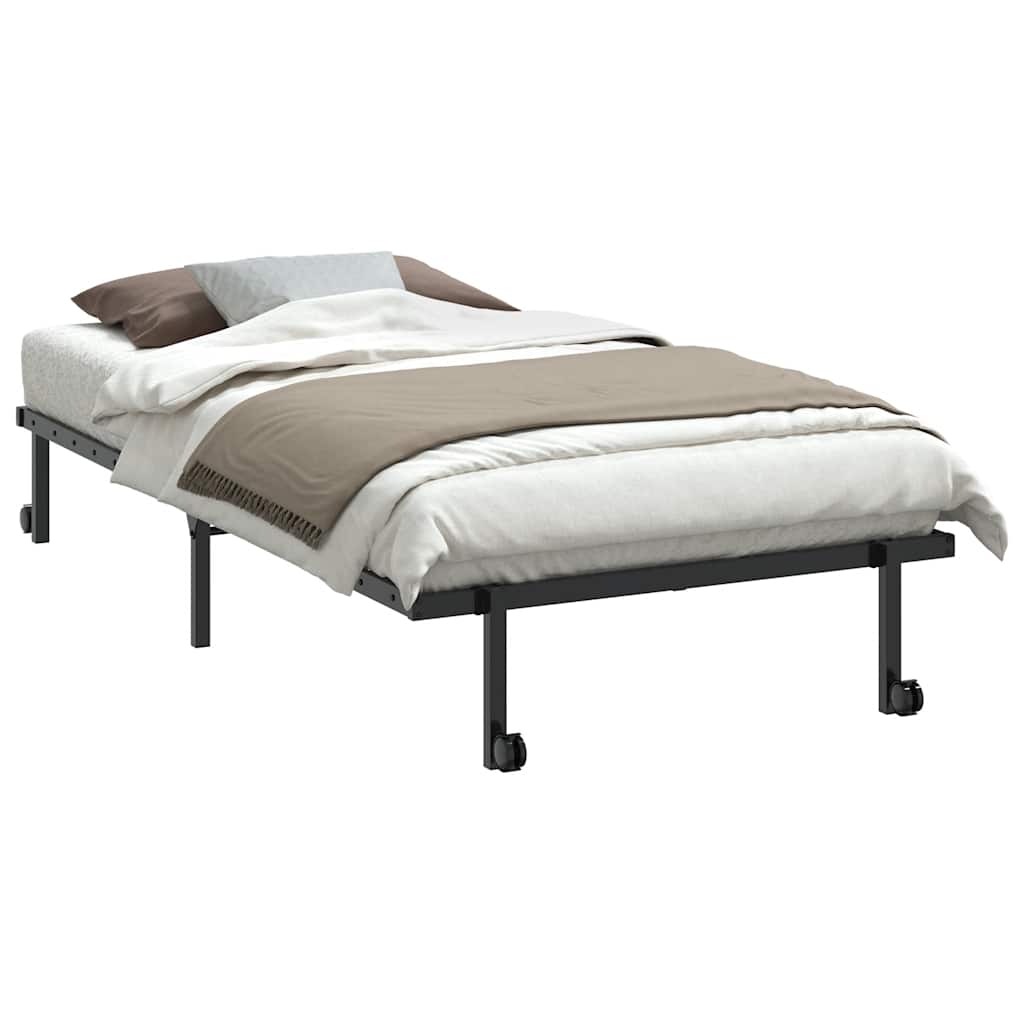 Estrutura de cama sem colchão Dobrável 100x200 cm aço preto