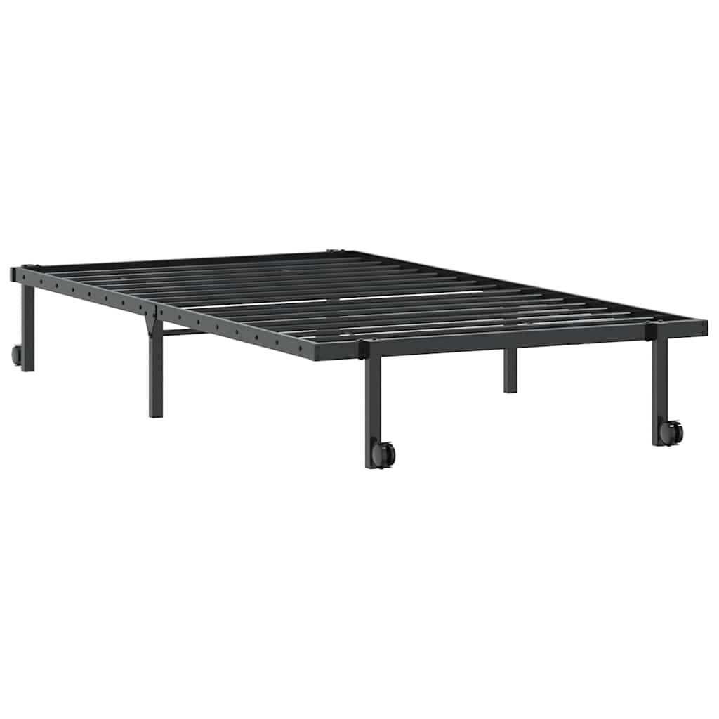 Estrutura de cama sem colchão Dobrável 107x203 cm aço preto
