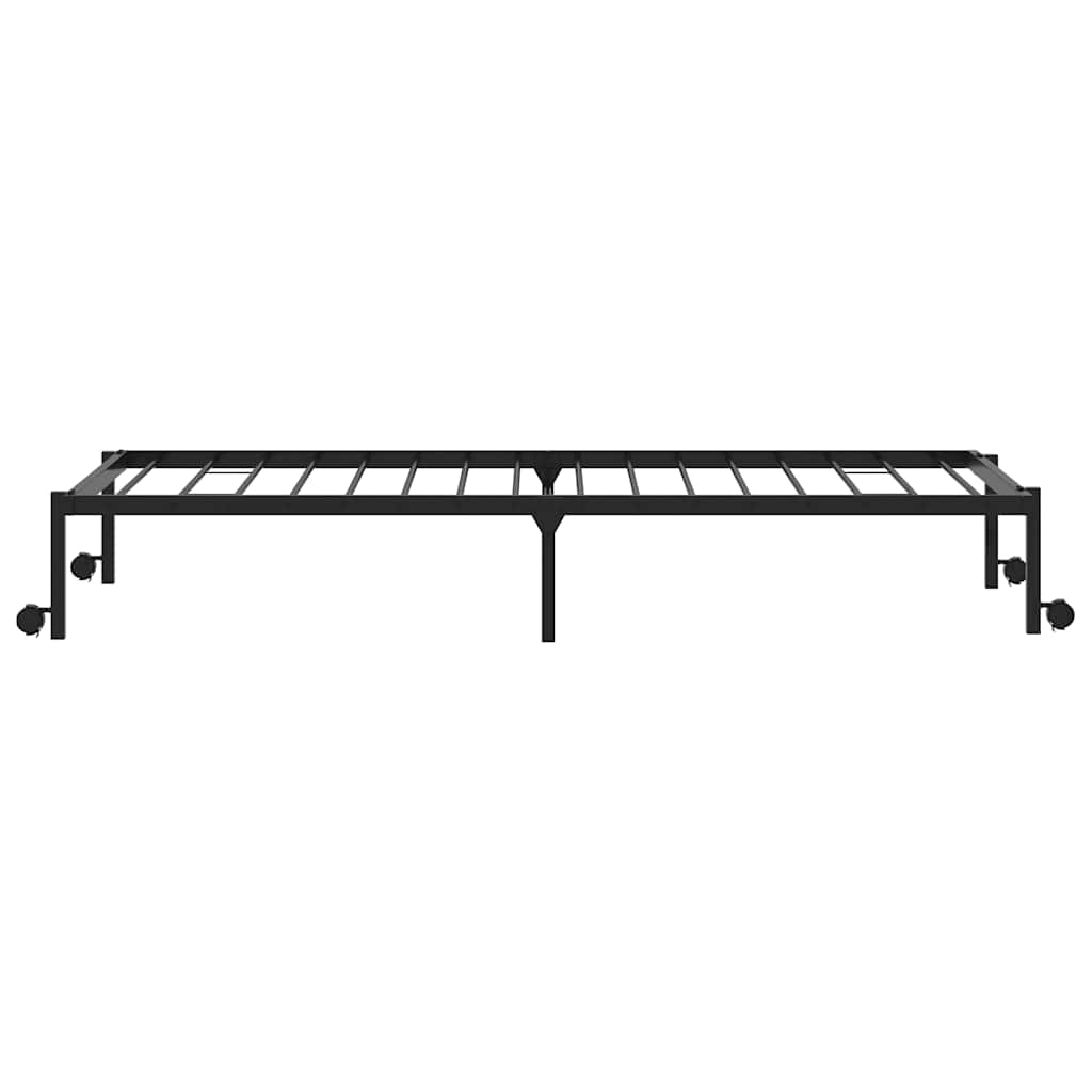 Estrutura de cama sem colchão Dobrável 107x203 cm aço preto