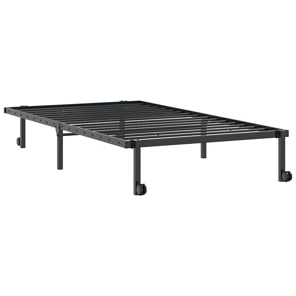Estrutura de cama sem colchão Dobrável 107x203 cm aço preto
