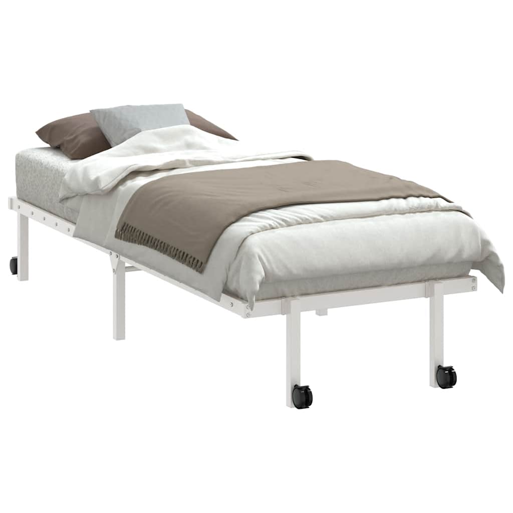 Estrutura de cama sem colchão Dobrável 75x190 cm aço branco