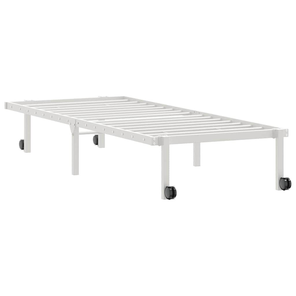 Estrutura de cama sem colchão Dobrável 75x190 cm aço branco