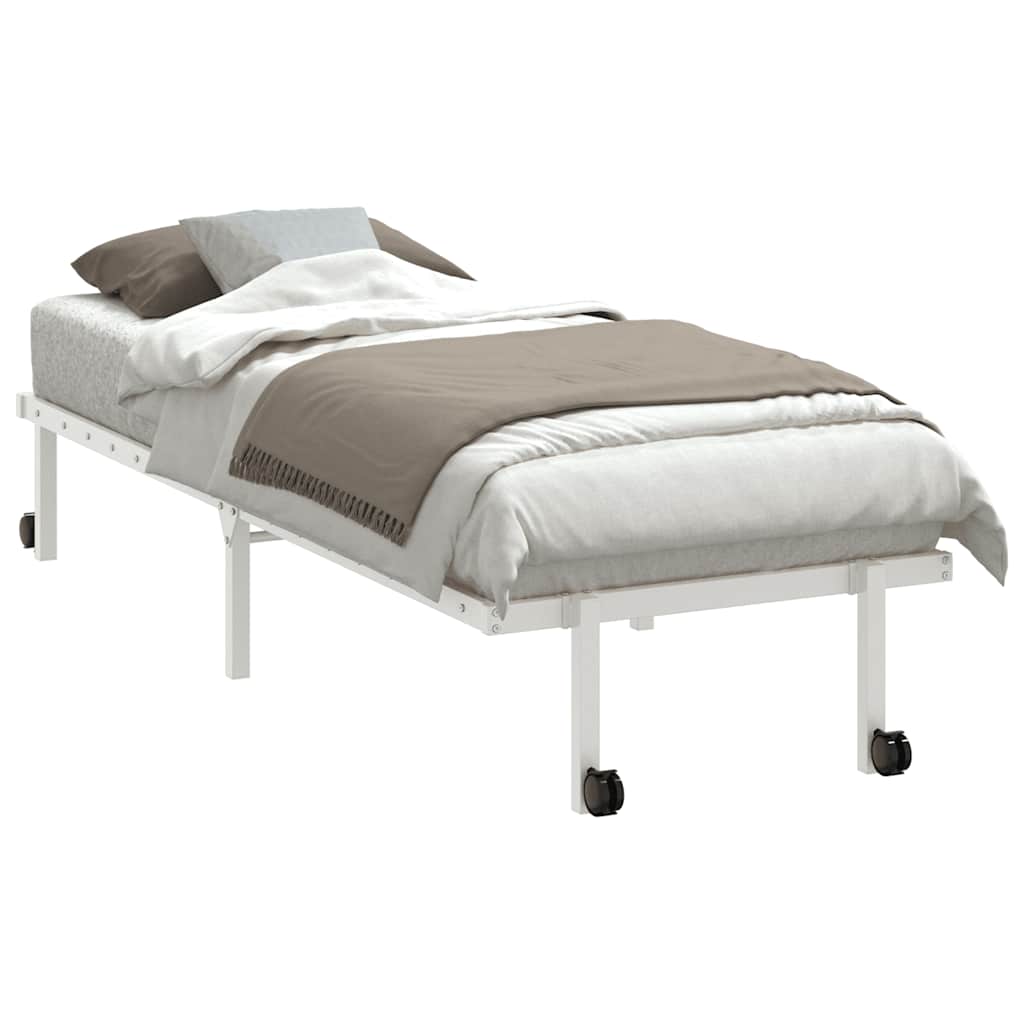 Estrutura de cama sem colchão Dobrável 80x200 cm aço branco