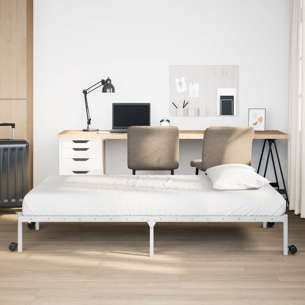 Estrutura de cama sem colchão Dobrável 80x200 cm aço branco