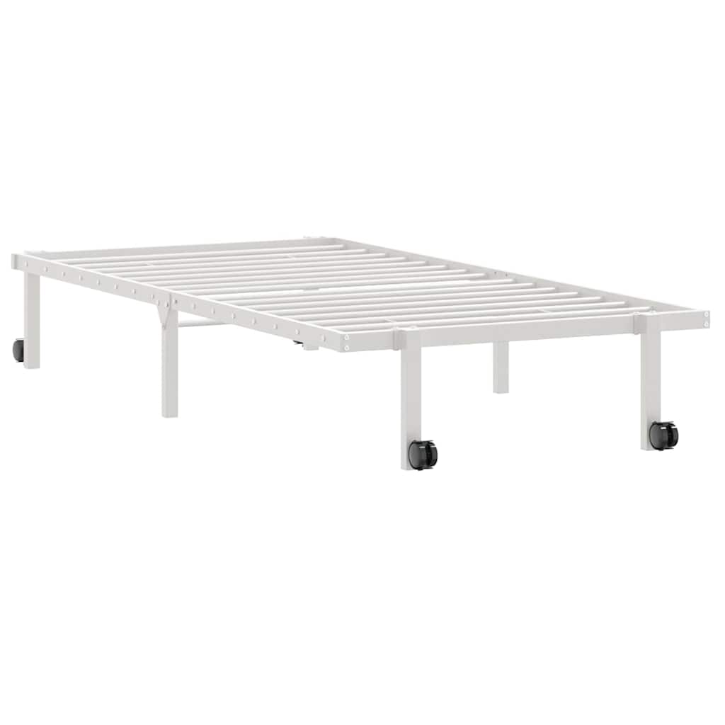 Estrutura de cama sem colchão Dobrável 90x190 cm aço branco