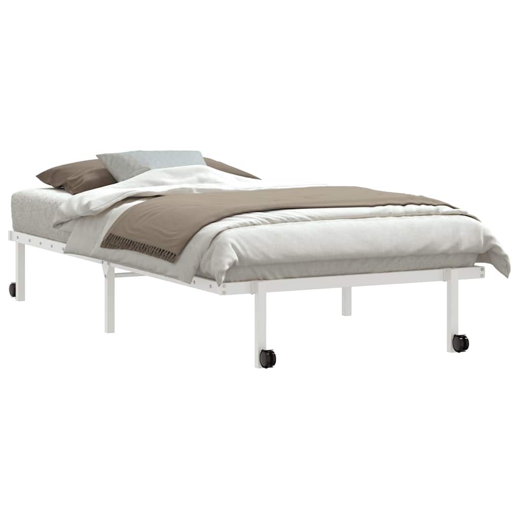 Estrutura de cama sem colchão Dobrável 100x200 cm aço branco