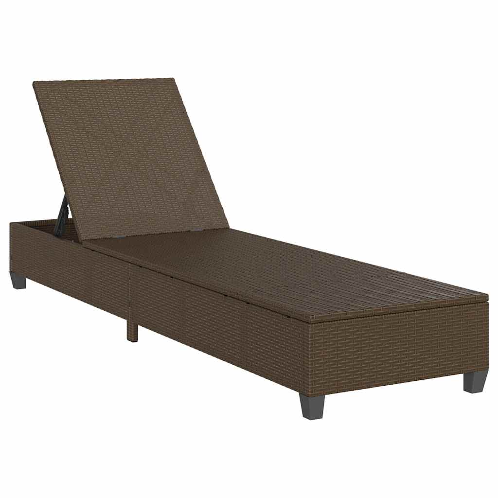 Espreguiçadeira com almofadões 55x200x25,5cm vime PE castanho