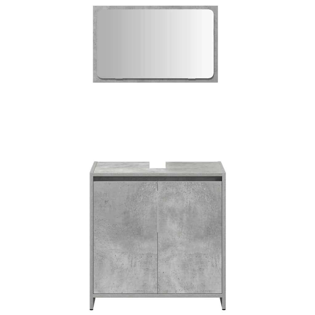3 pcs conj. móveis casa banho derivados madeira cinza cimento