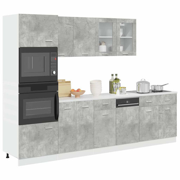 7 pcs conj. móveis casa banho “Lyon” cinza cimento
