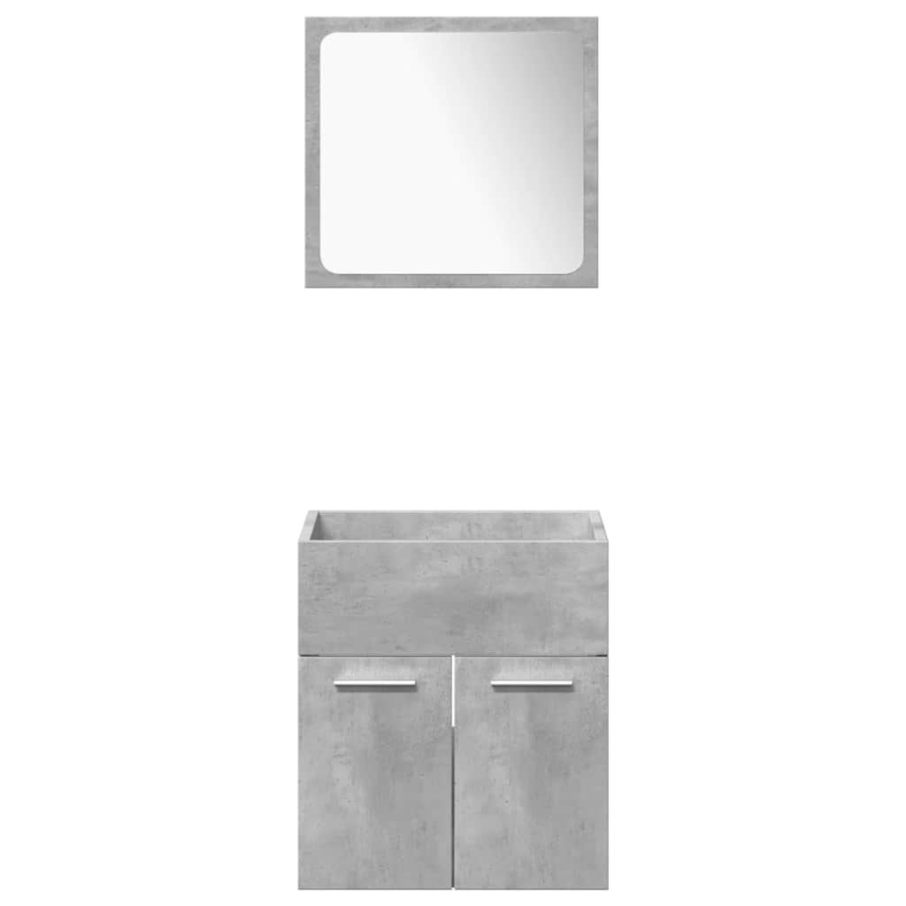 4 pcs conj. móveis casa banho derivados madeira cinza cimento