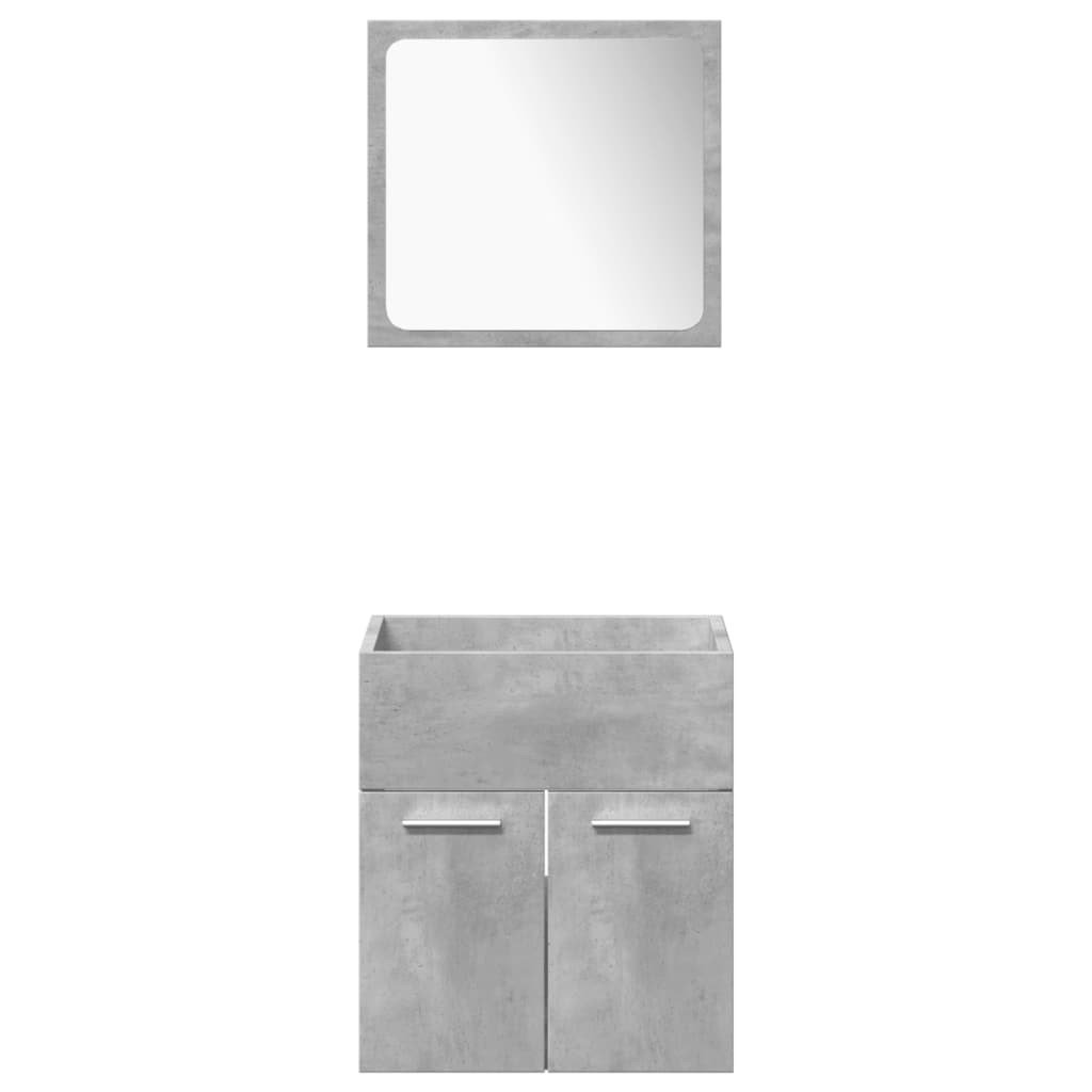 4 pcs conj. móveis casa banho derivados madeira cinza cimento