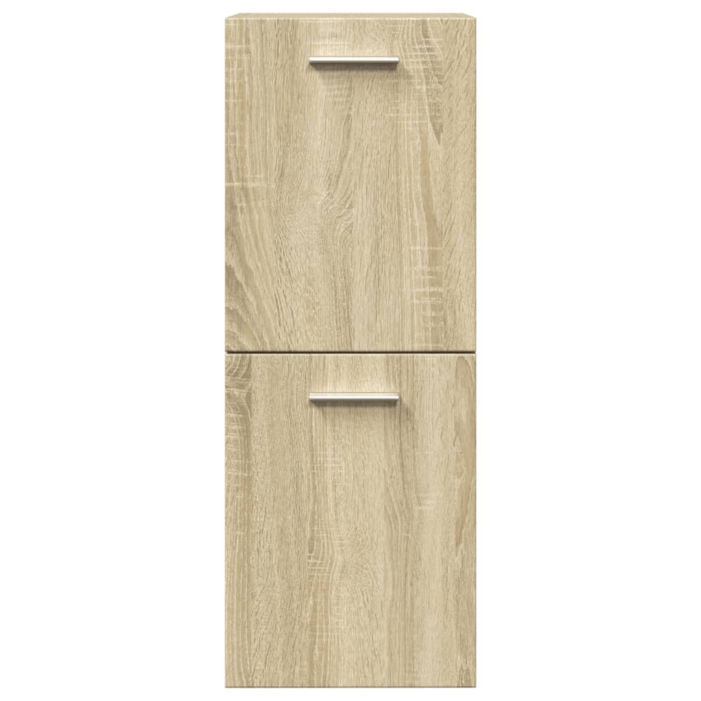 4 pcs conj. móveis casa banho derivados madeira carvalho sonoma