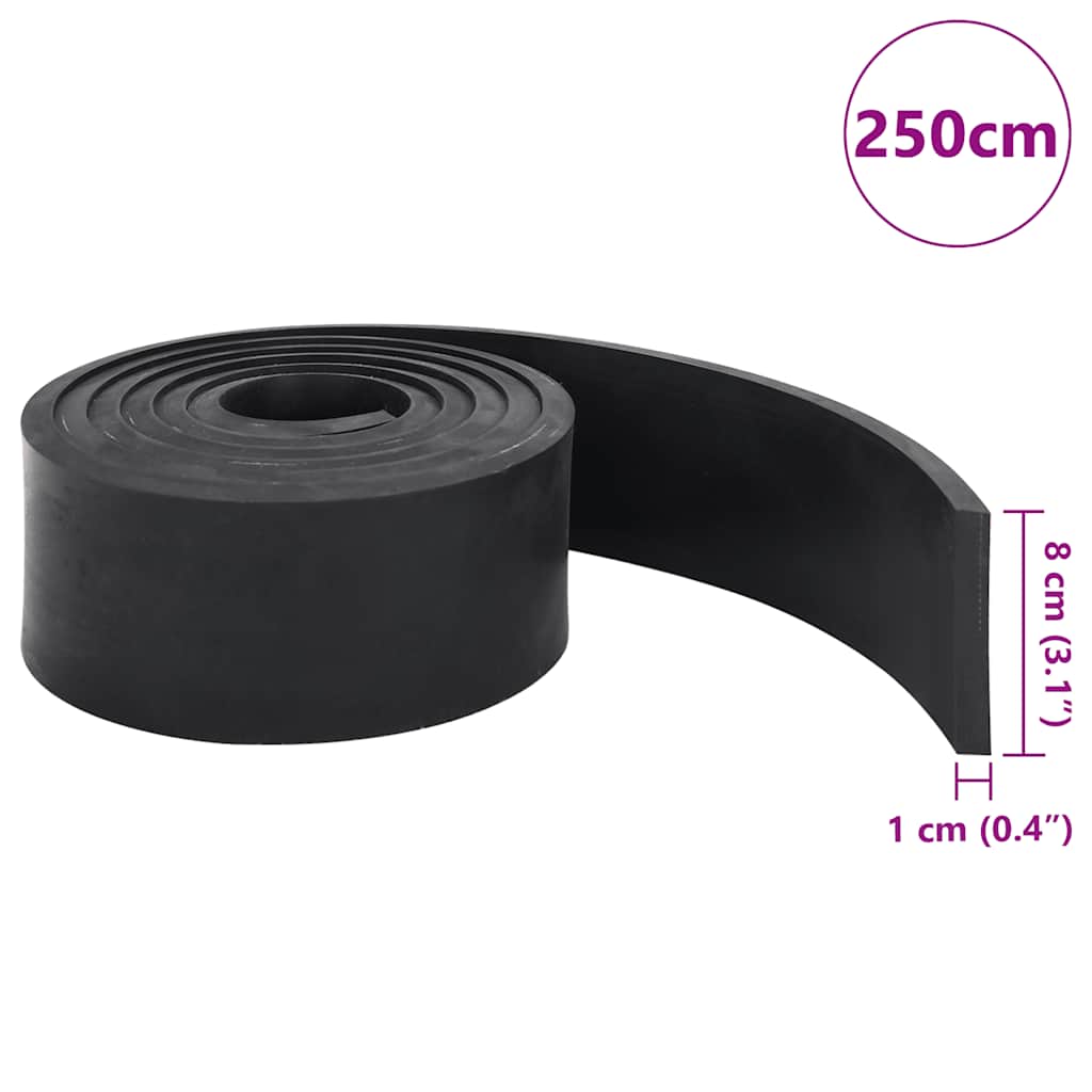 Borda de borracha para limpa-neves 250x8x1 cm preto