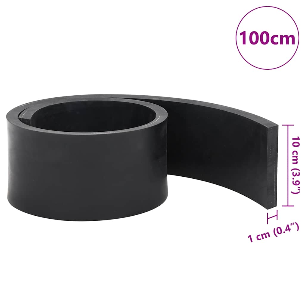 Borda de borracha para limpa-neves 100x10x1 cm preto