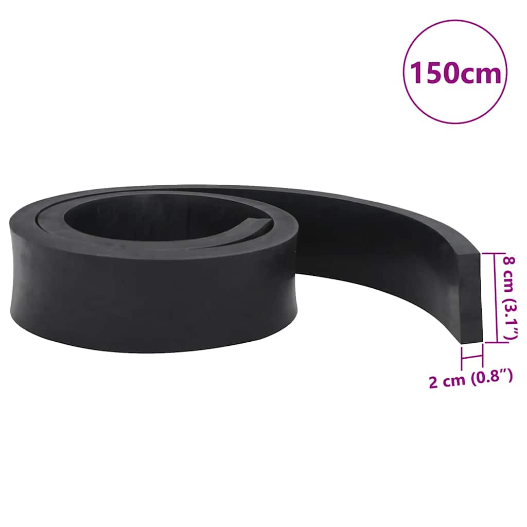 Borda de borracha para limpa-neves 150x8x2 cm preto