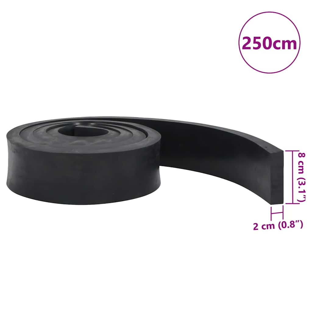 Borda de borracha para limpa-neves 250x8x2 cm preto
