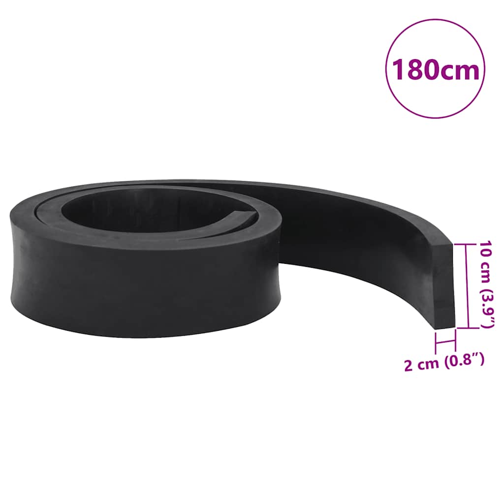 Borda de borracha para limpa-neves 180x10x2 cm preto