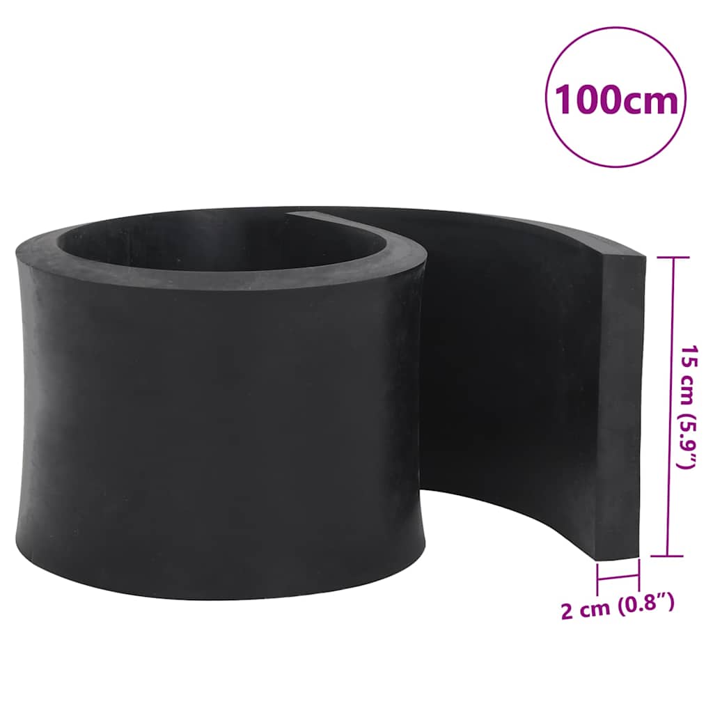Borda de borracha para limpa-neves 100x15x2 cm preto