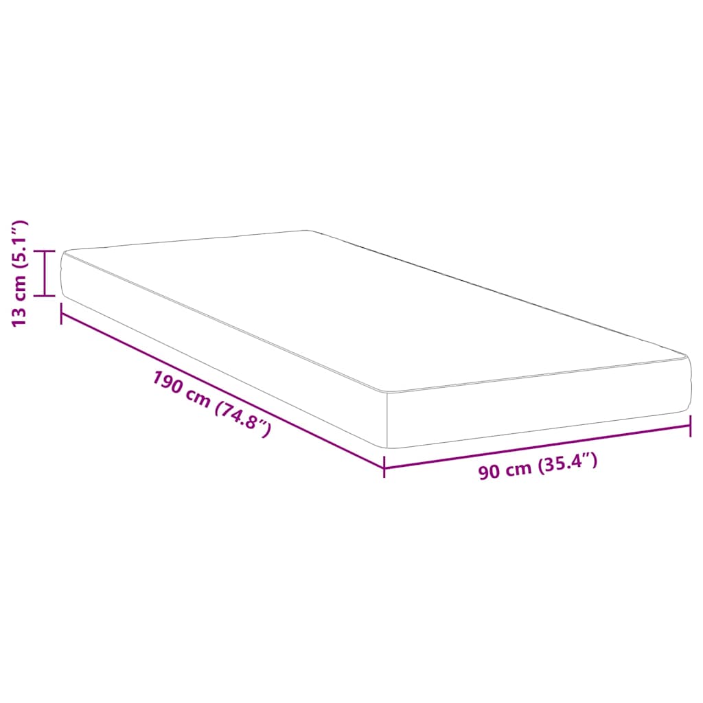Colchão Branco 90 x 190 cm Espuma