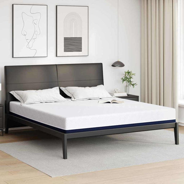 Colchão Branco, Azul 200 x 200 cm Espuma