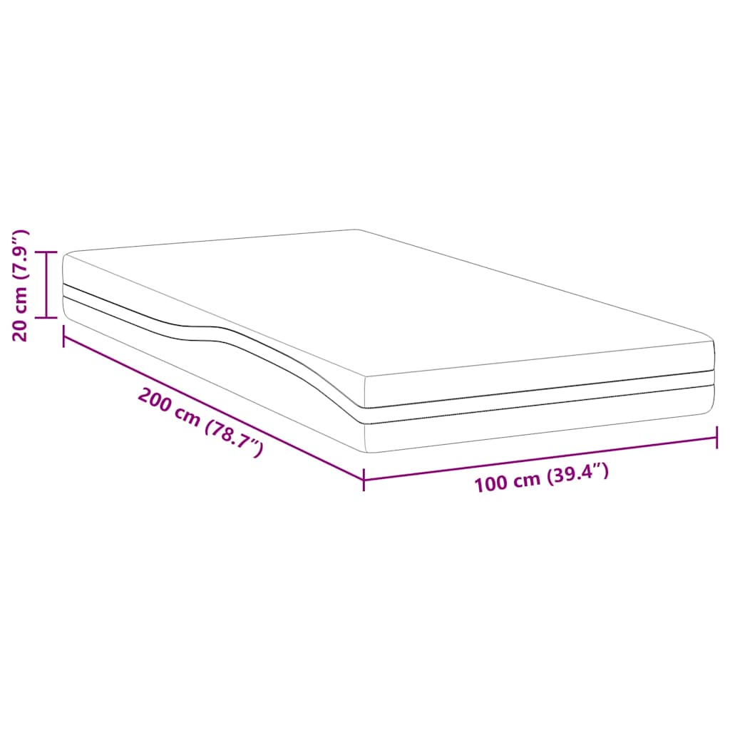 Colchão Branco, Cinza 100 x 200 cm Espuma