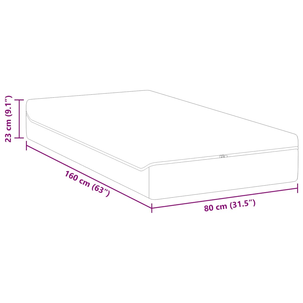 Colchão Branco, Cinza 80 x 160 cm Espuma