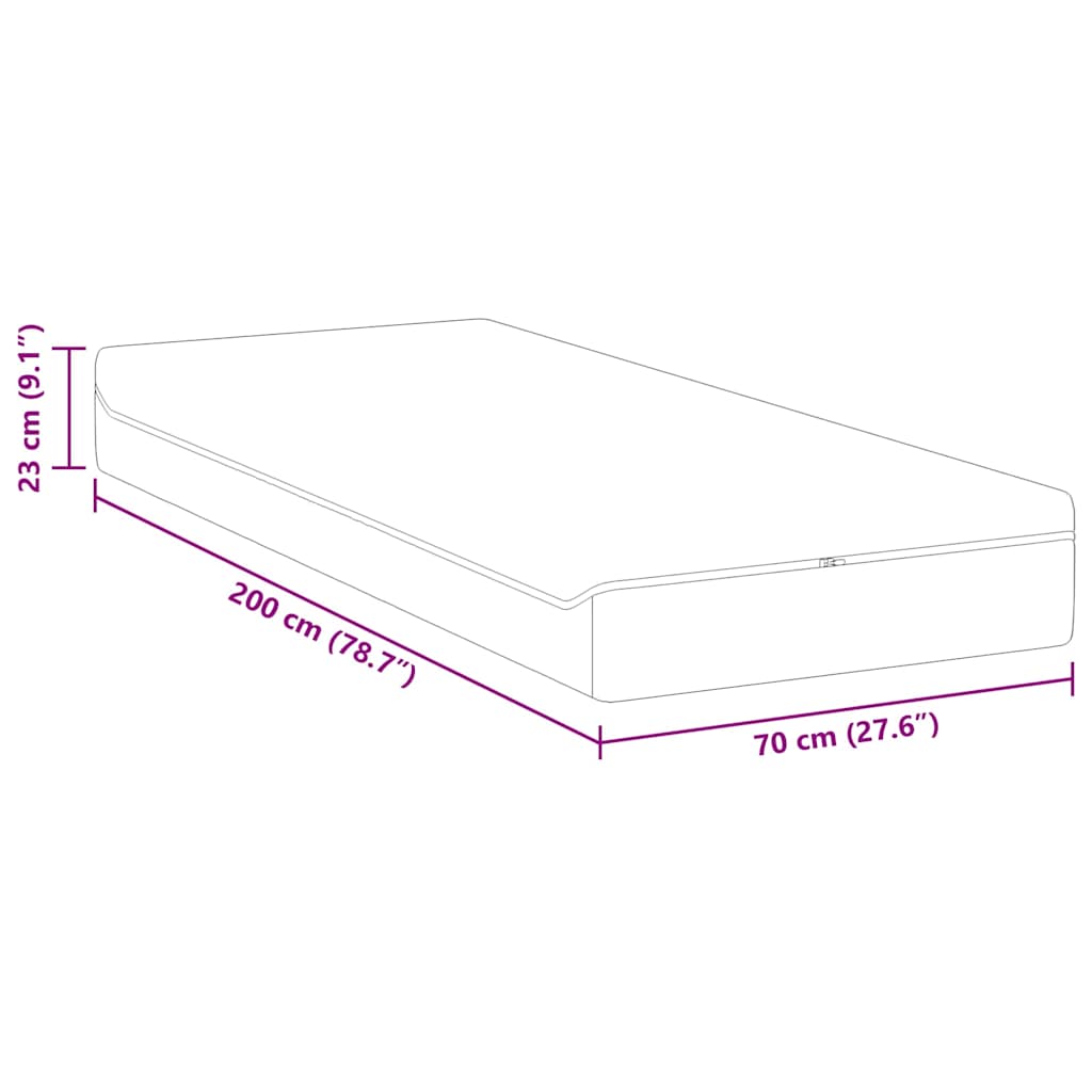 Colchão Branco, Cinza 70 x 200 cm Espuma