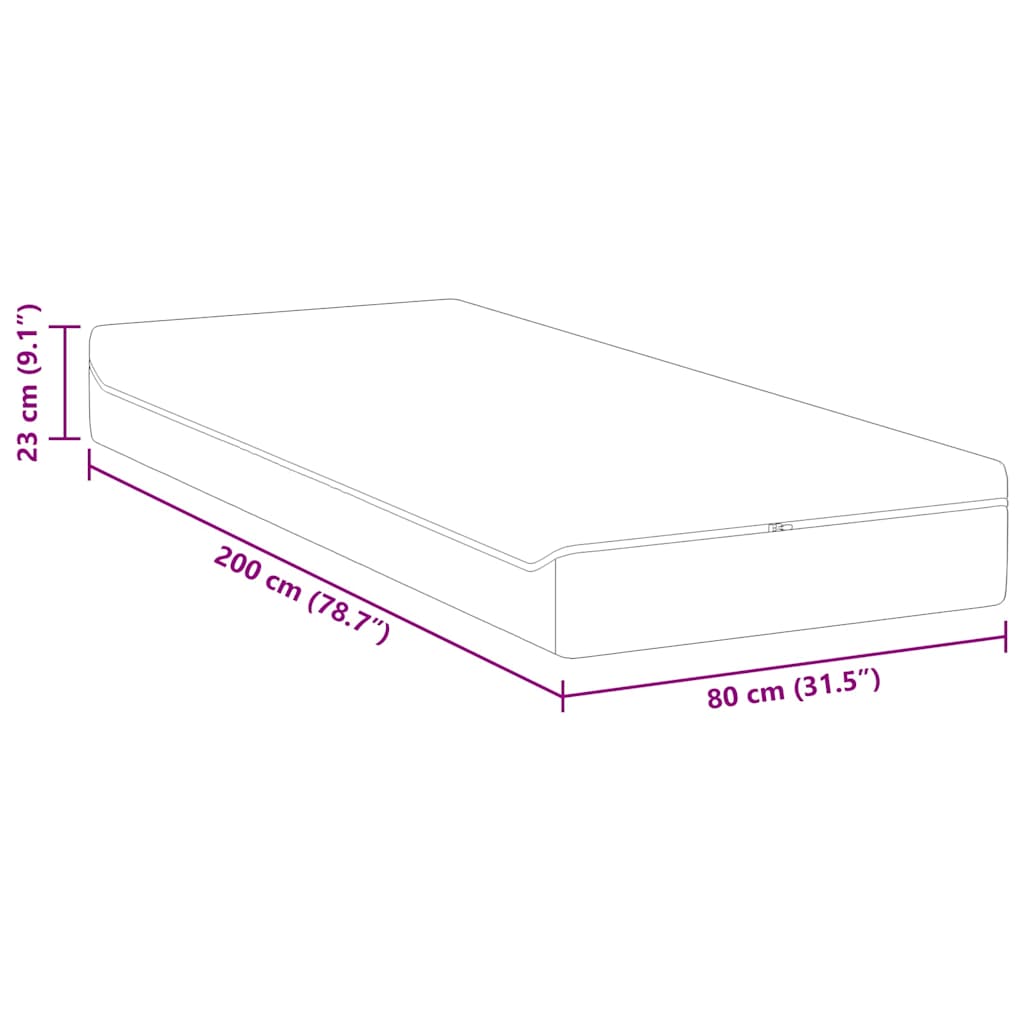 Colchão Branco, Cinza 80 x 200 cm Espuma