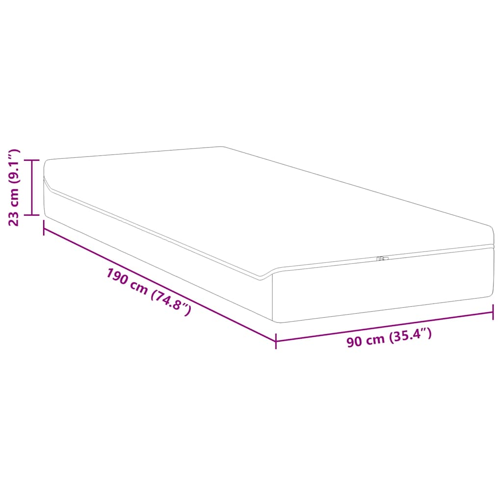 Colchão Branco, Cinza 90 x 190 cm Espuma