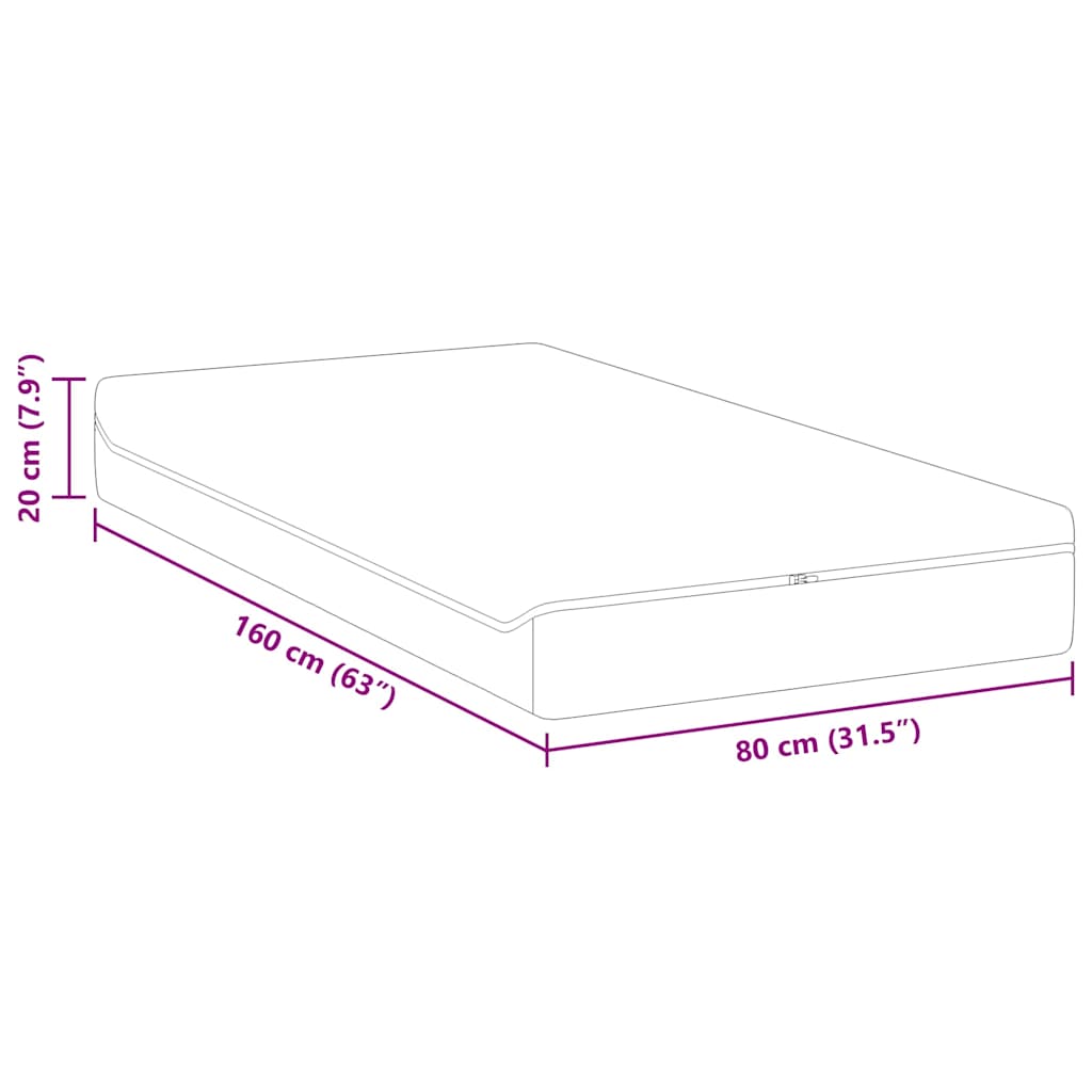 Colchão Branco, Cinza 80 x 160 cm Espuma