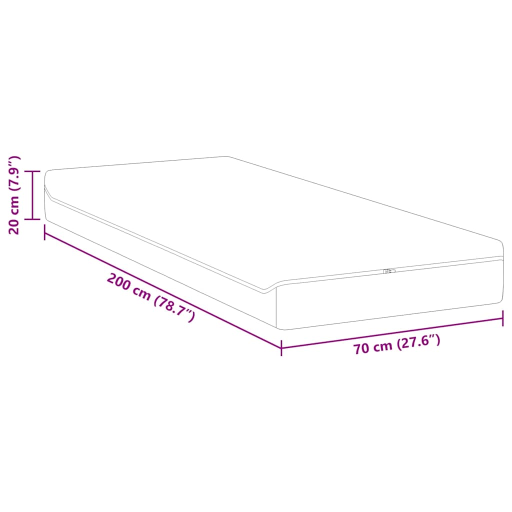 Colchão Branco, Cinza 70 x 200 cm Espuma