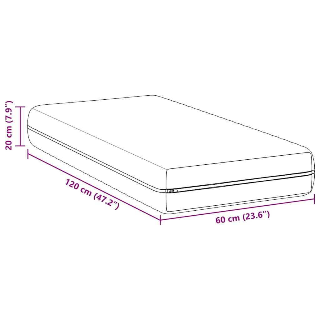 Colchão Branco 60 x 120 cm Poliéster