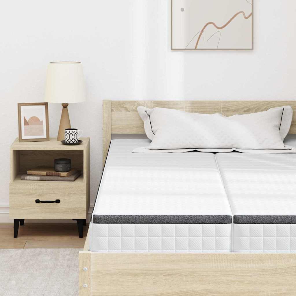 Colchão 2 pcs Branco, Cinza 60 x 200 cm Tecido Tricotado