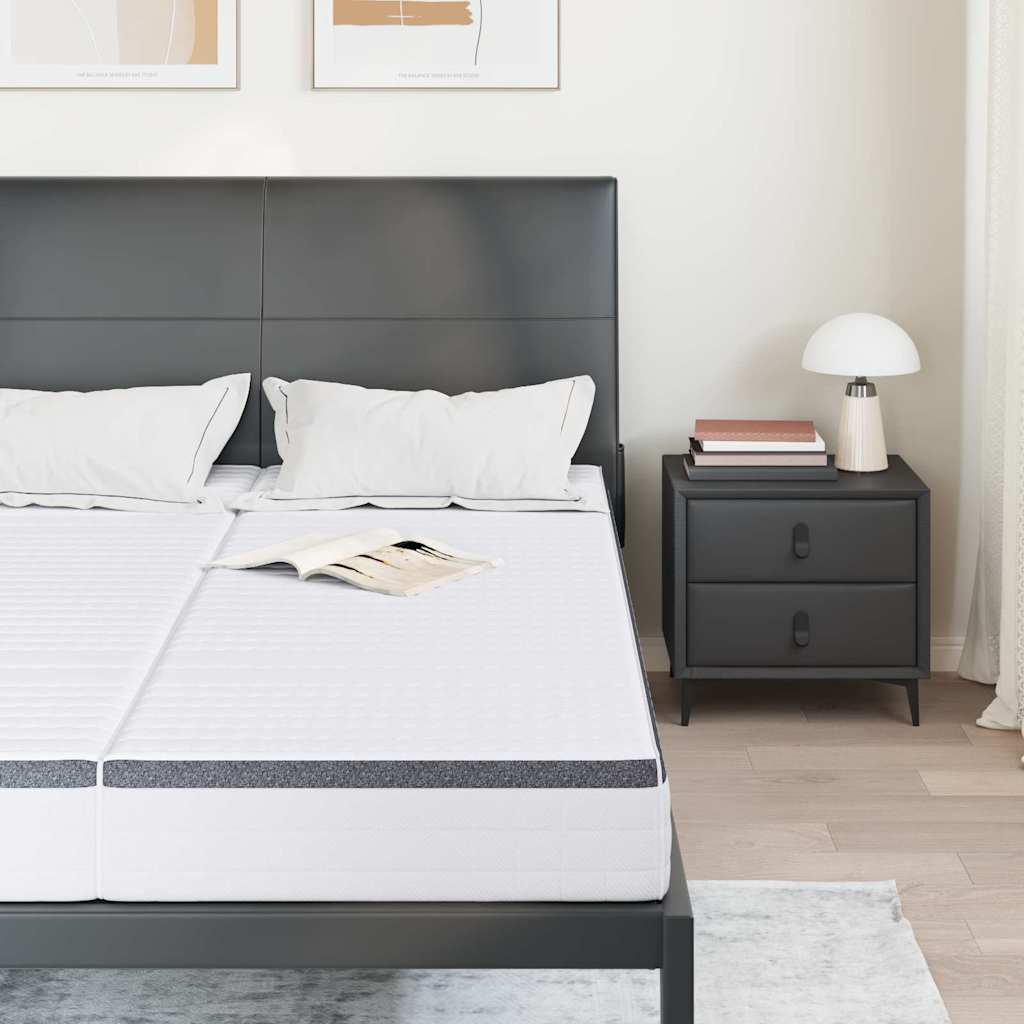 Colchão 2 pcs Branco, Cinza 70 x 200 cm Tecido Tricotado