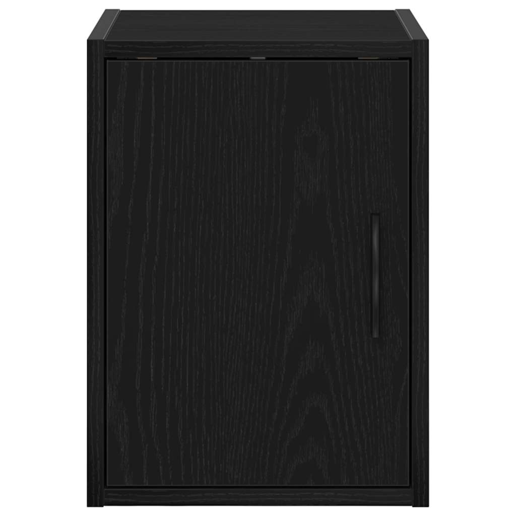 Armário de parede da garagem preto madeira engenheirada
