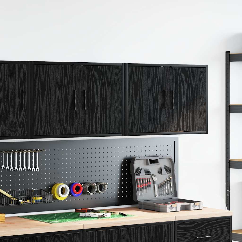 Armários de parede para garagem 2 pcs derivados de madeira