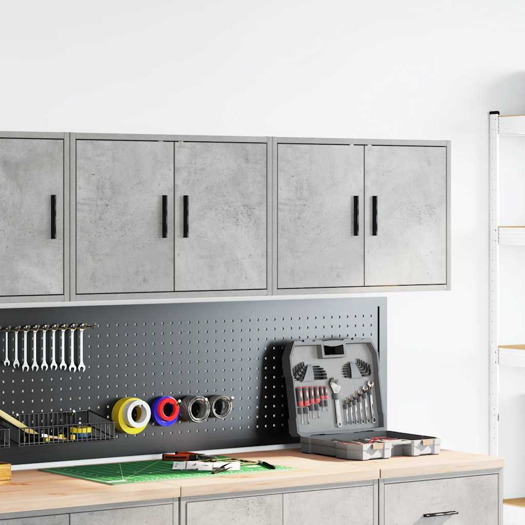 Armários de parede para garagem 2pcs derivados de madeira