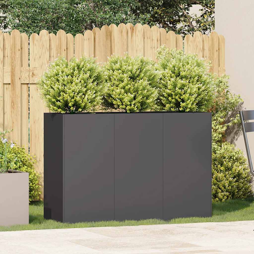 Vaso floreira 120x40x80 cm aço laminado a frio preto