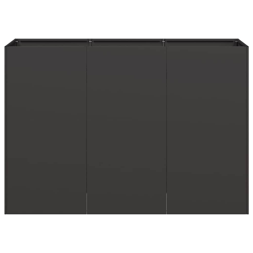 Vaso floreira 120x40x80 cm aço laminado a frio preto