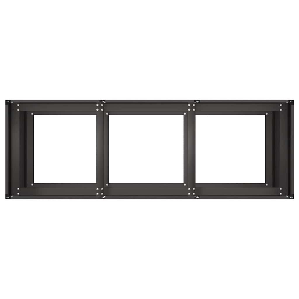 Vaso floreira 120x40x80 cm aço laminado a frio preto