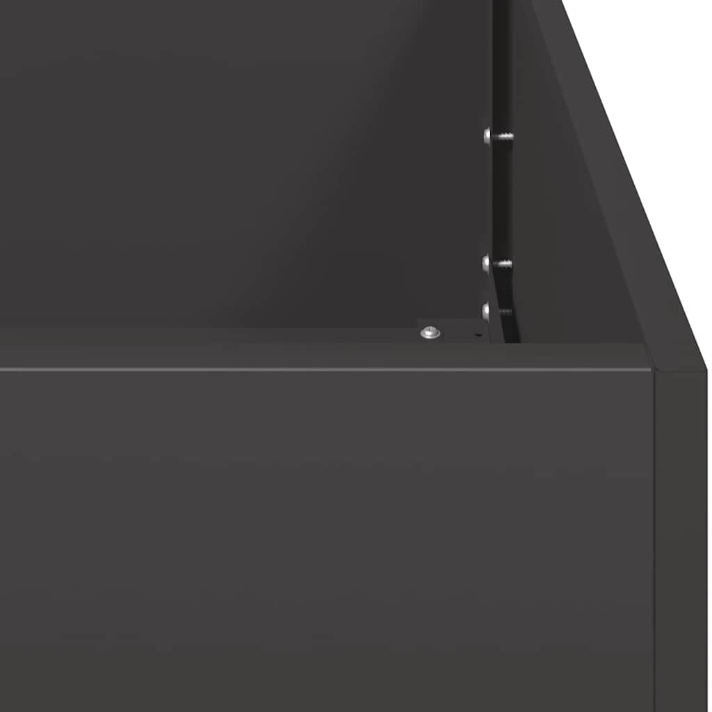 Vaso floreira 120x40x80 cm aço laminado a frio preto