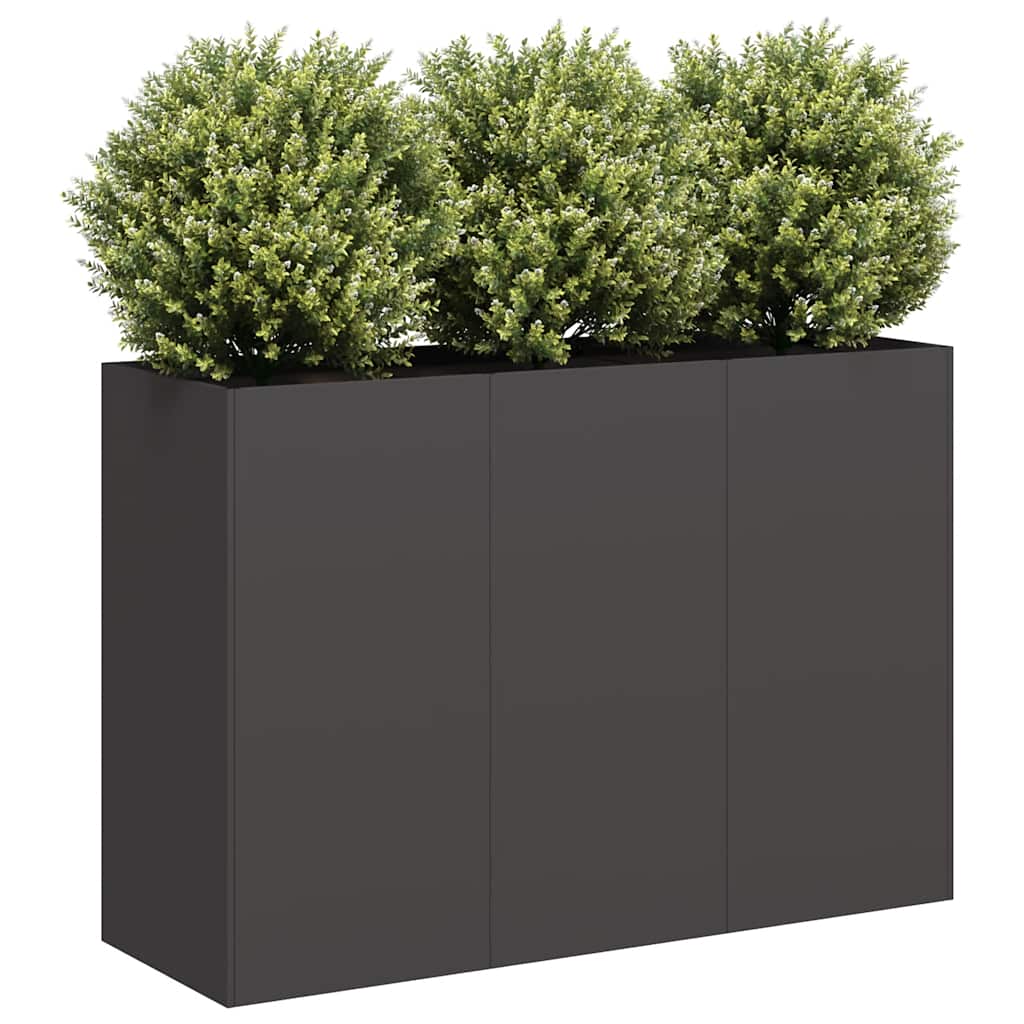Vaso floreira 120x40x80 cm aço laminado a frio preto