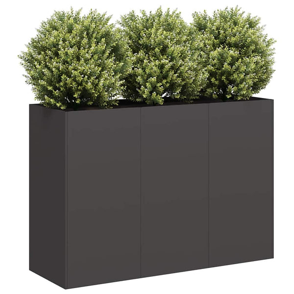 Vaso floreira 120x40x80 cm aço laminado a frio preto