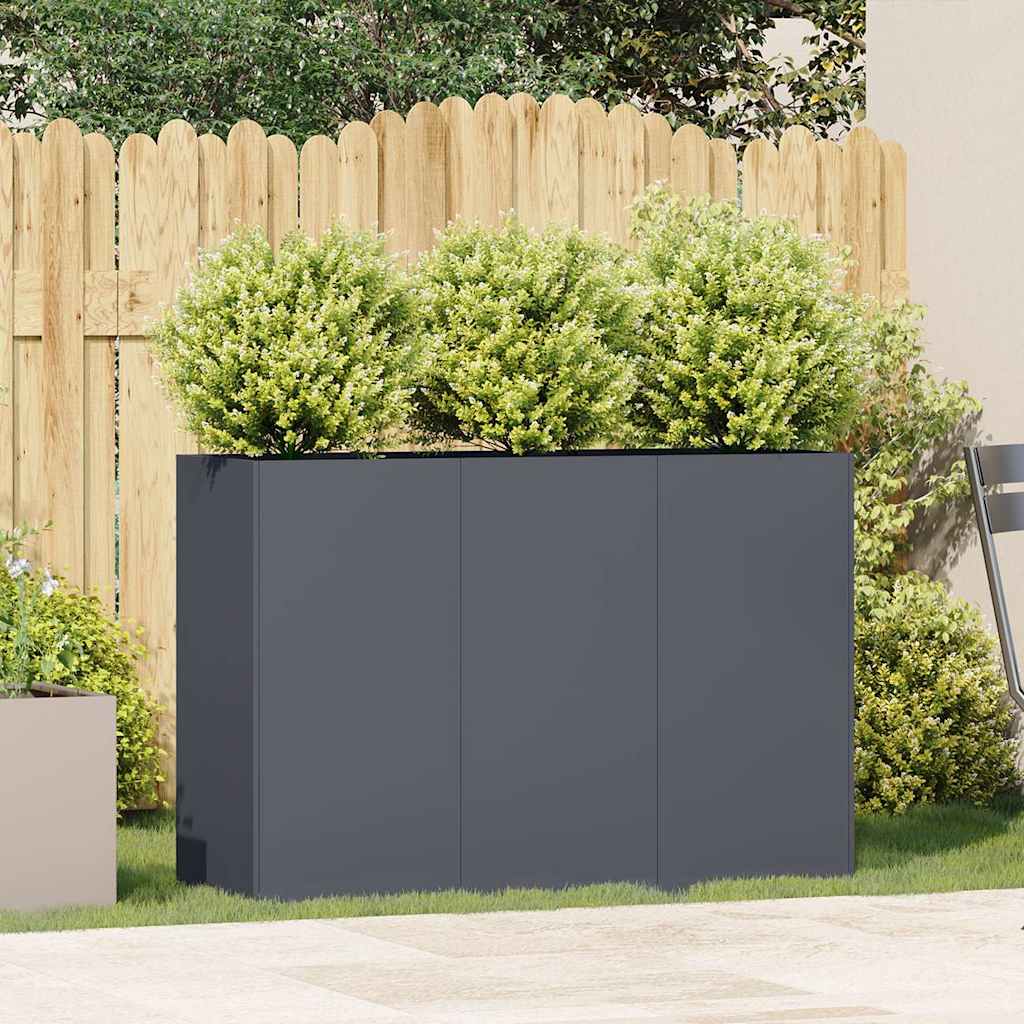Vaso/floreira 120x40x80 cm aço laminado a frio antracite