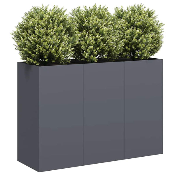 Vaso/floreira 120x40x80 cm aço laminado a frio antracite