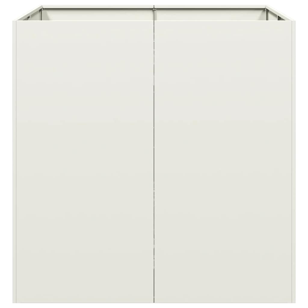 Vaso floreira 80x80x80 cm aço branco