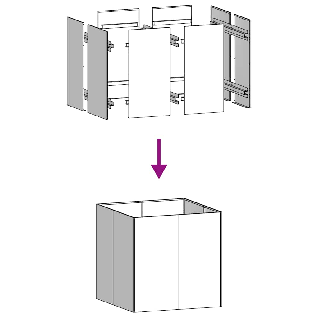 Vaso floreira 80x80x80 cm aço branco