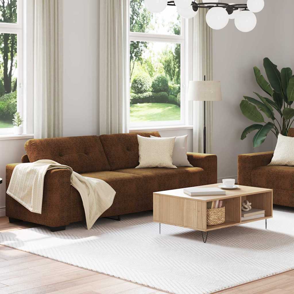 Sofá 2 pcs Castanho 221 x 78 x 80 cm Couro sintético