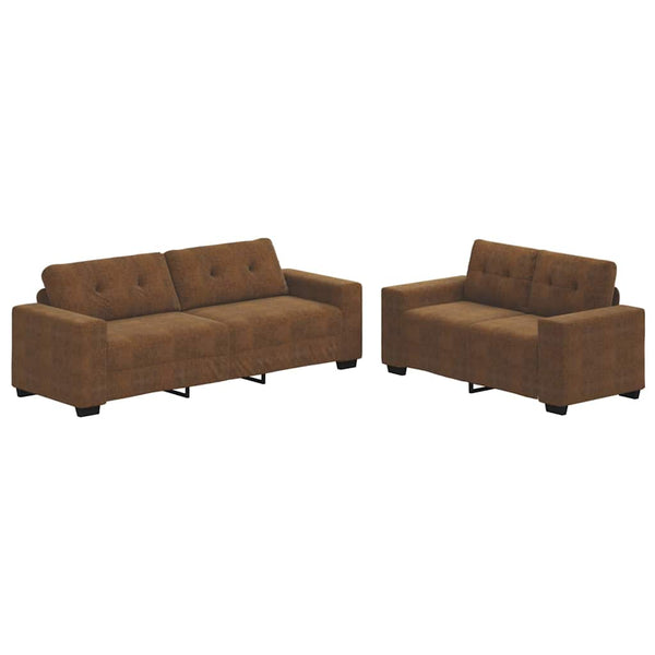 Sofá 2 pcs Castanho 221 x 78 x 80 cm Couro sintético